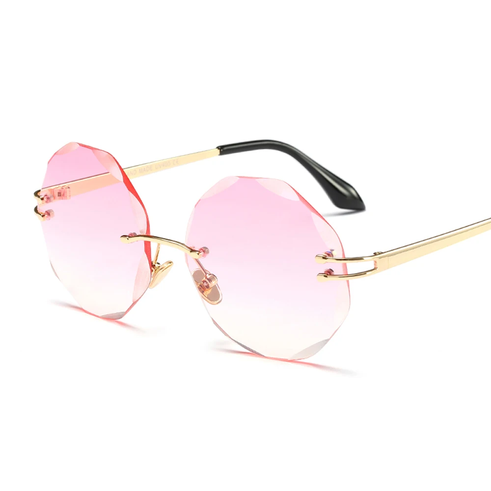 Mayev бескаркасных очки женские круглые ретро моды 2018 коричневый розовый без