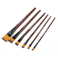 6pcs high quality artist nylon hair wooden handle watercolor acrylic oil paint brush set for drawing painting art supplies