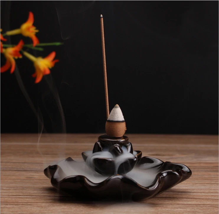 Три Функции Обратного Дым Курильница Керамическая Лотоса Ладан Владельца