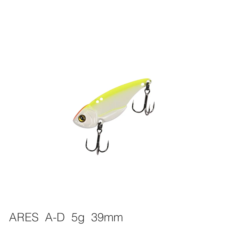 Ares-A-D 5g TSURINOYA ARES-A 5 г/7 г/10 г/15 г Металл VIB приманка для рыбалки искусственная приманка с тройным крюком двойное отверстие низкий центр тяжести - Цвет: Ares-A-D 5g