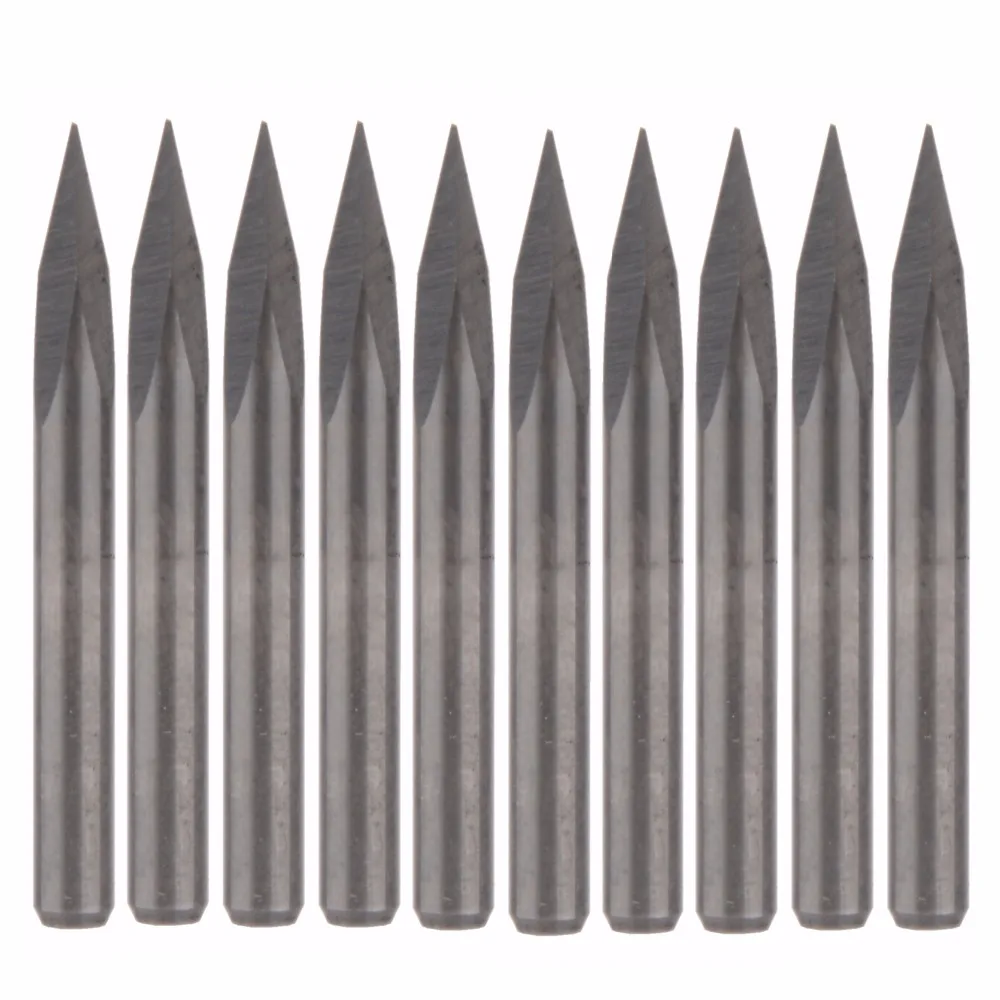 

10Pcs 25 Degree 0.2mm Carbide Steel CNC Router Pyramid engraving Bits