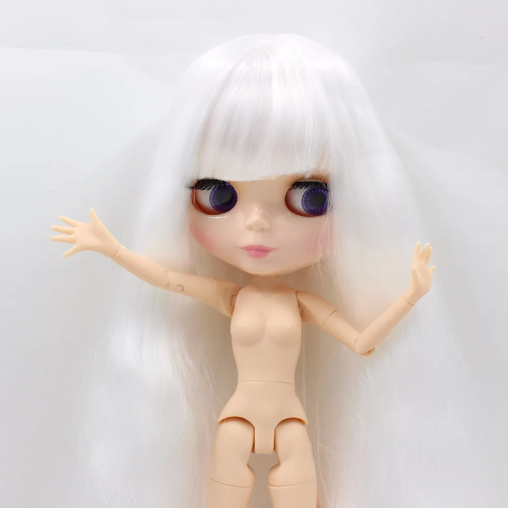 Ледяная кукла DBS Blyth длинные белые волосы шарнир тело bjd натуральная кожа 1/6
