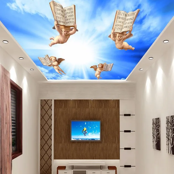 

blue sky ceilings Luxury Blackout 3D Window Curtains For Living Room Bedroom Drapes Cortina Rideaux Customized size angel