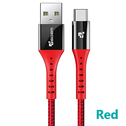 Красный TIEGEM usb type-C кабель UBS-C 2A быстрое зарядное устройство type-C кабель синхронизации данных для samsung Note 8/S8 Nexus 6P 5X nintendo Switch LG - Цвет: Красный