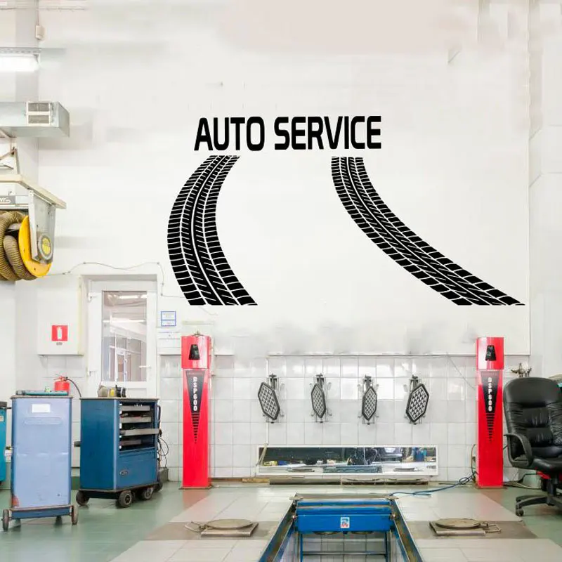 

Tire Track Wall Decal Wheel Prints Traces Auto Service Glass Decal , Repair, Car Washing,Window Sticker,Wall Decoration CS10