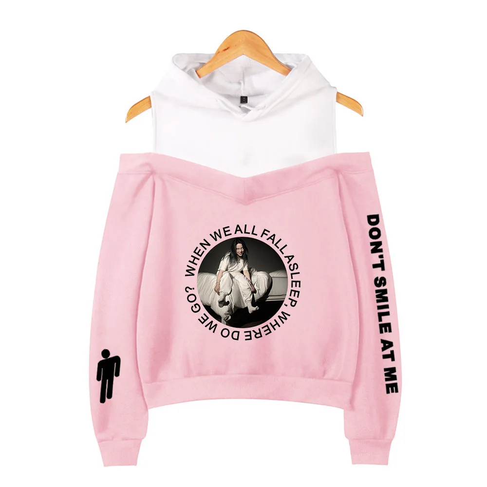GKGZ 2019 Billie Eilish толстовка женская с открытыми плечами и принтом толстовки одежда