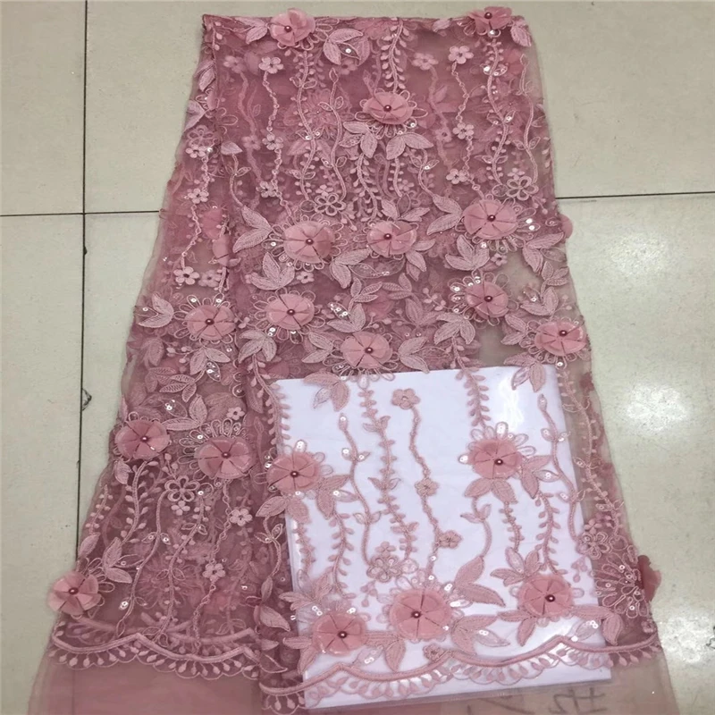 VILLIEA African French Lace Fabric High Quality Tulle For Wedding Beaded In Gray Color | Дом и сад
