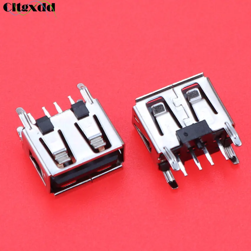 Cltgxdd 1 шт. USB 2 0 разъем типа А плоский угол 180 градусов 4 Pin гнездо PCB