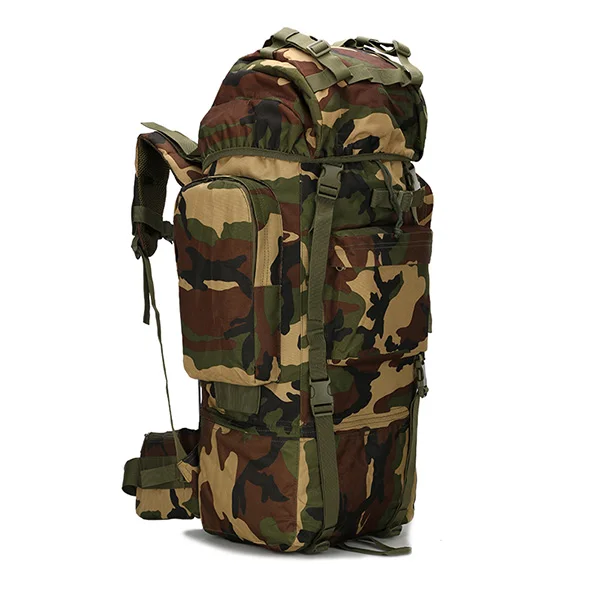 1C Jungle camo Открытый 65L большой емкости походный рюкзак альпинистская Военная камуфляжная сумка u-образная поддержка для кемпинга холщовые дорожные мужские рюкзаки - Цвет: 1C Jungle camo