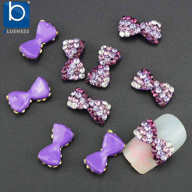 Blueness Фиолетовый Кристалл ногти Стразы дизайн маникюра для ногтей 10 шт./лот