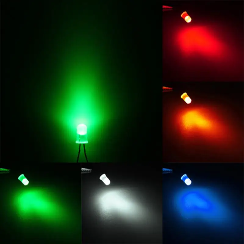 Высококачественный круглый цветной рассеянный светодиодный светильник 50 шт. 5 мм