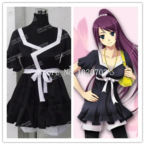 Черное платье Monogatari Bakemonogatari Nisemonogatari Hitagi Senjougahara костюм для косплея |