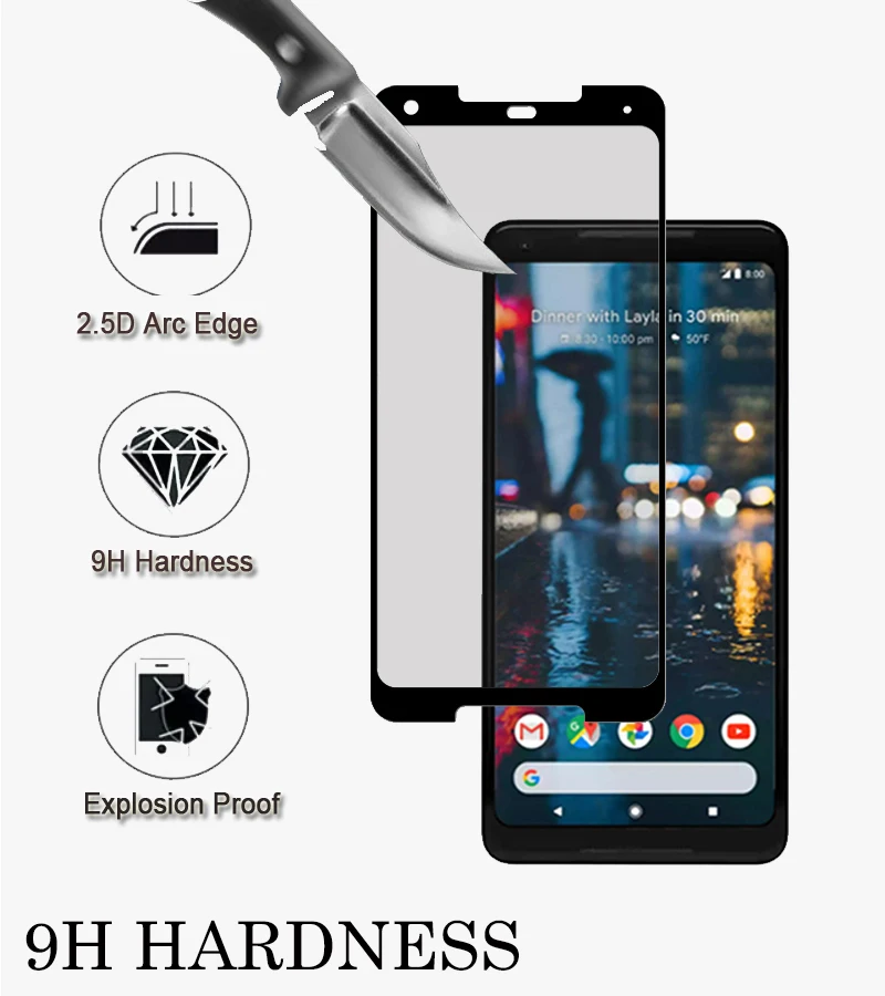 2.5D 9H высококачественное закаленное стекло для Google Pixel 2/Pixel 2 XL полное покрытие