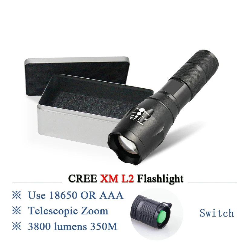Мини самый мощный фонарик zoom XML T6 L2 портативный рюкзак 18650 или AAA