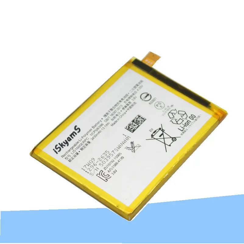 ISkyamS 5 шт./лот 3430 мА/ч LIS1605ERPC смарт-телефон Сменный аккумулятор для Sony E6883 Z5P двойной