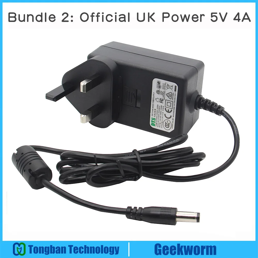Official Power 5V 4A DC 5 В 4A адаптер питания с вилка Европа/США DC5.5x2.5 для Raspberry Pi X825, X820, X800 SATA Плата расширения/X735/X750 UPS шляпа - Цвет: Official Power 5V 4A