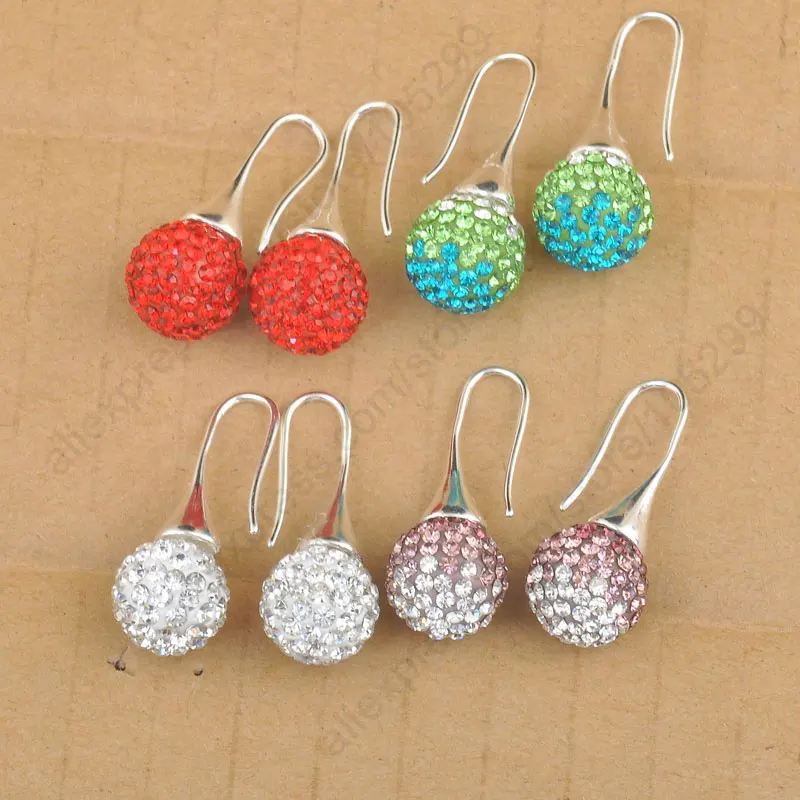 

Factory Direct-Selling Wholesale 925 Sterling Silver Jewelry Austrian Crystal Disco Ball Bail Trumpet Drop Earrings
