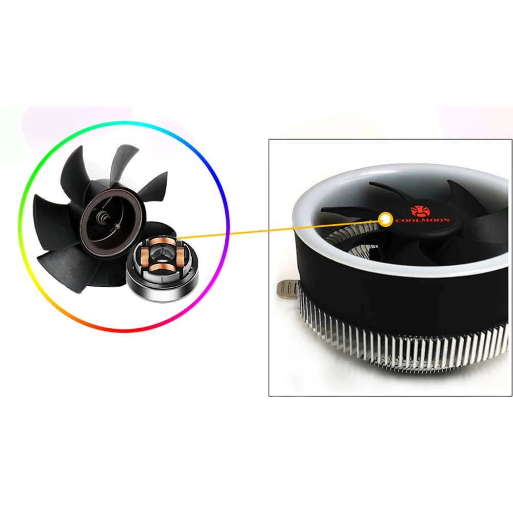 

Цветной вентилятор для радиатора LGA/115X/775/AM3/AM4, бесшумный 3Pin кулер для охлаждения процессора ПК, Новый радиатор для процессора, радиатор со св...