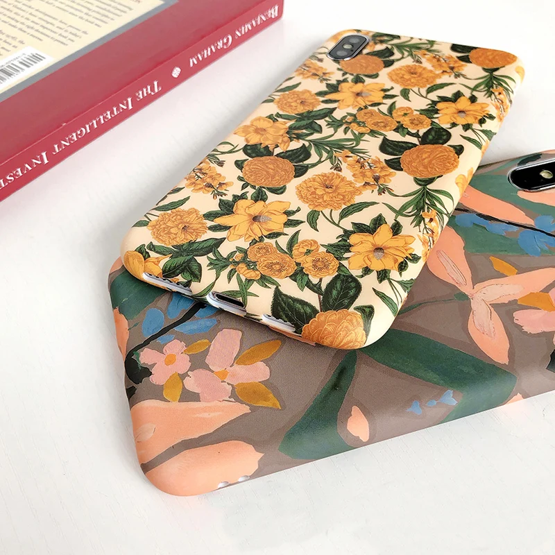 Отсутствие Красочные цветы цветочный лист телефонный чехол для iphone 8 Plus 7 X XS Max XR 12