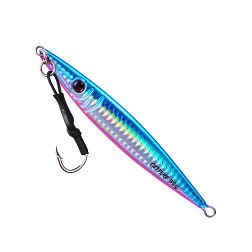 Goture 1 шт., приманка для глубокой морской рыбалки, 80g 100g 150g 200g 300g Металическая дергающаяся морских медленное движение вертикальный дергающаяся приманка для Тунец - Цвет: 80g Blue