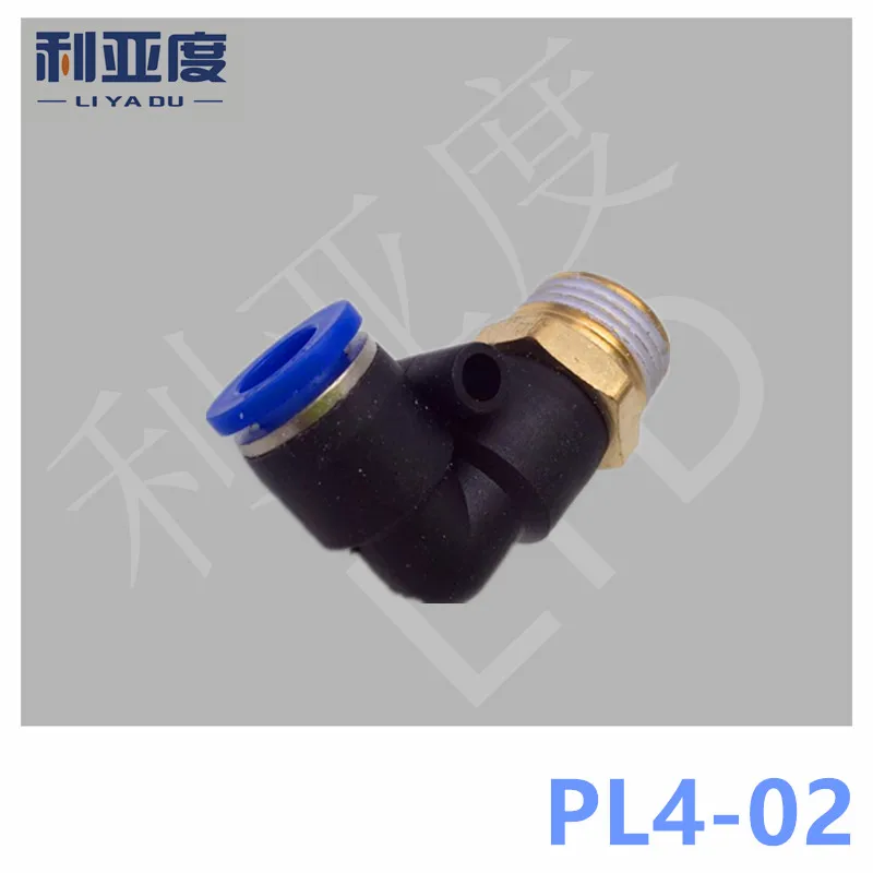 20PCS/LOT PL4 02 Tracheal joint fast connection Male elbow speed PL 90 degrees bend tracheal joints|degree|pljoint |