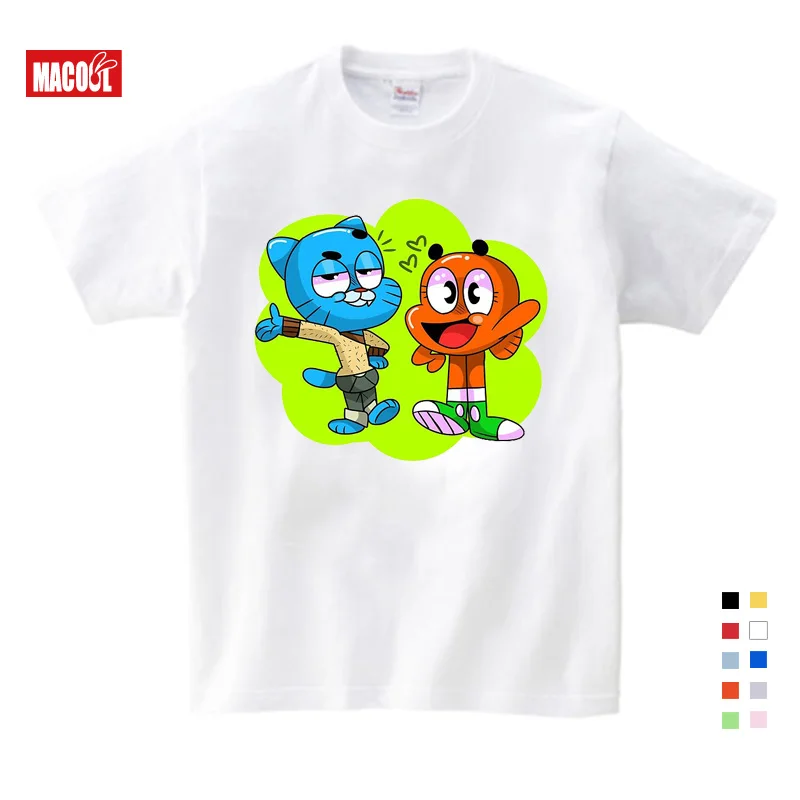 Футболка с надписью «The Amazing World of Gumball Darwin Good Bad Ugly» Новинка, крутые топы, футболка с короткими рукавами для мальчиков детская рубашка От 3 до 9 лет YUDIE - Цвет: T-shirt