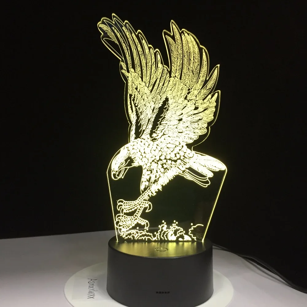 Орел ”из 3D светодиодный светильник 7 цветов RGB домашний декор атмосфера LED ночной
