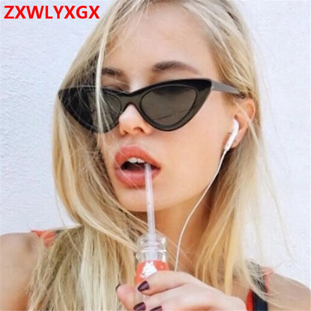 ZXWLYXGX маленькие кошачьи глаза треугольные солнечные очки сексуальные женские брендовые винтажные кошачьи глаза оправа тонированные красные зеркальные линзы солнцезащитные очки