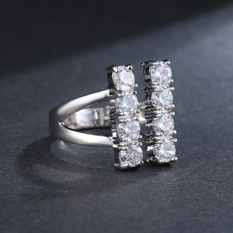 1 шт. Женское кольцо серебряного цвета с фианитом|cz rings|rings for womenring |