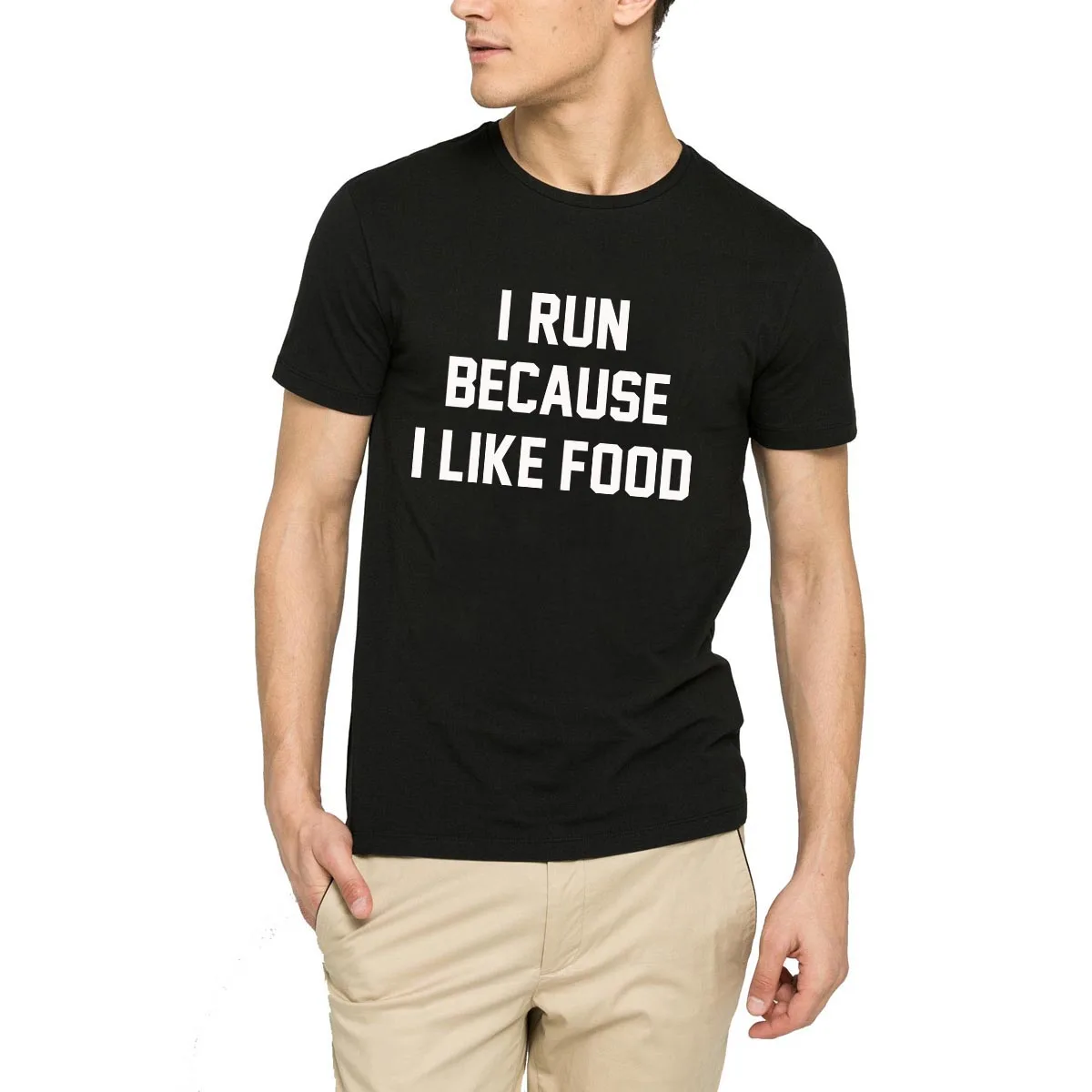 Потому что мне нравится летняя футболка с коротким рукавом Мужская модная |