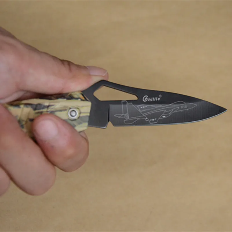 Карманный нож Ghillie для кемпинга выживания складное лезвие ABS с рисунком черепа