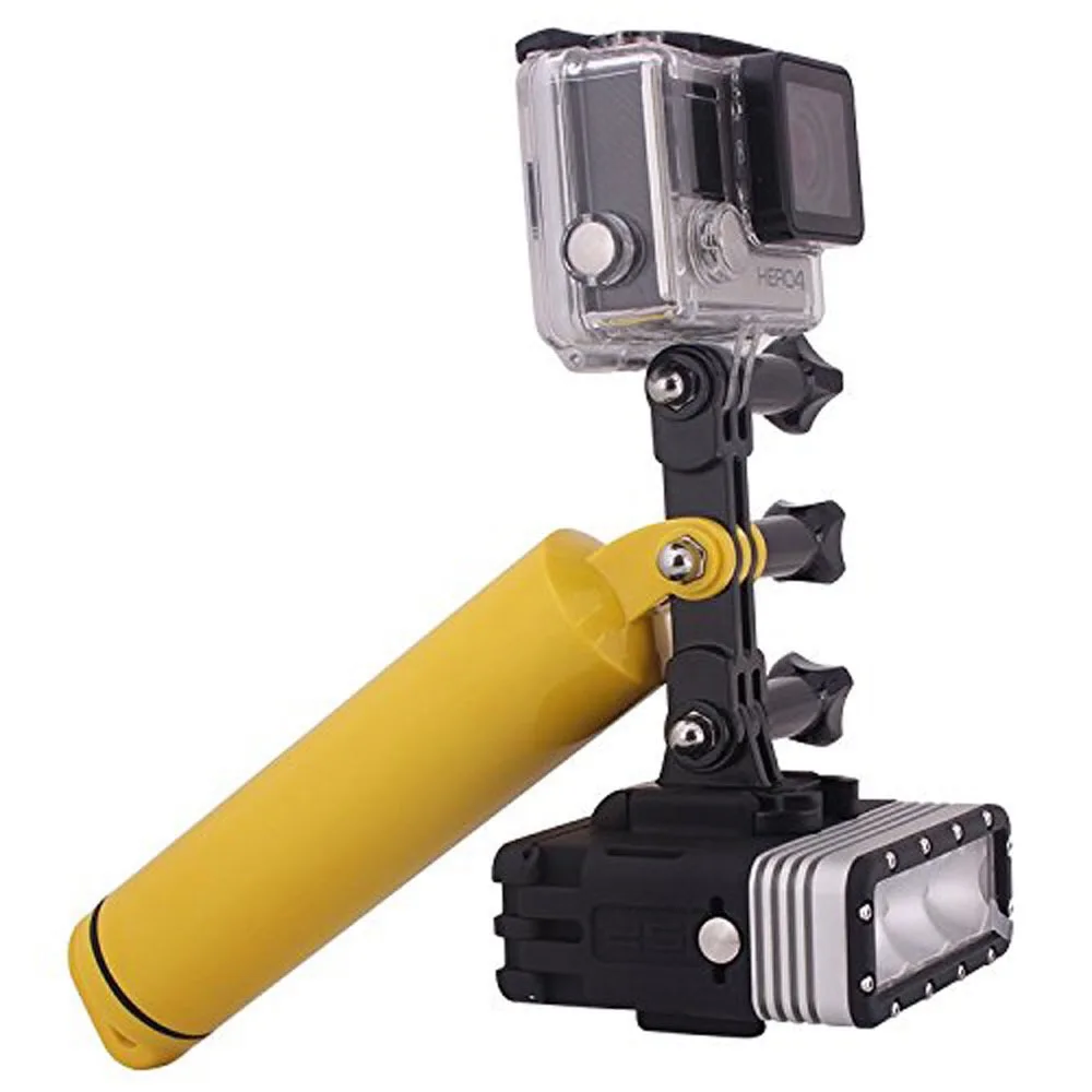1 шт. двухсторонний держатель кронштейна GoPro со светодиодной подсветкой для Yi 4K Go