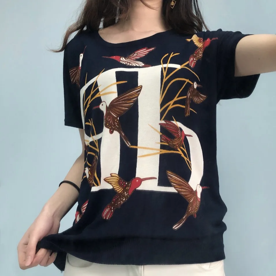 blouse7 Женская блузка, новая мода, короткий рукав, Офисная рубашка, шелковая, с принтом, блузка, рубашки, повседневные, летние топы, Blusas Femininas Chemise Femme - Цвет: blouse7