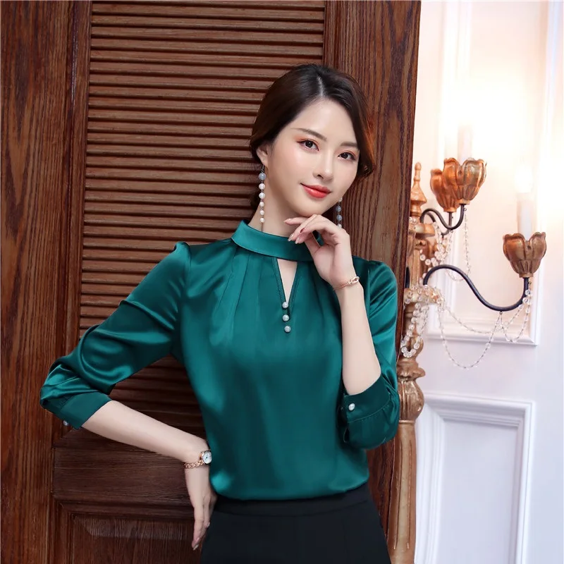 Блузки и рубашки с длинным рукавом весна-лето 2019 деловая женская блузка женские