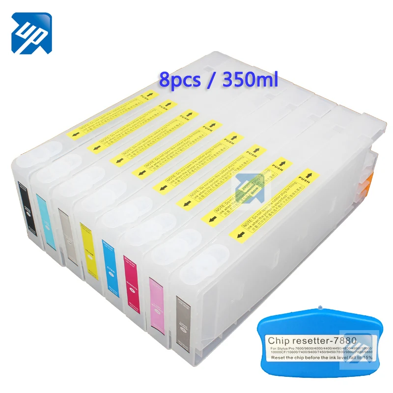 8 шт. pro 9880 350 мл совместимый многоразовый чернильный картридж для epson PRO9880 pro7880 с