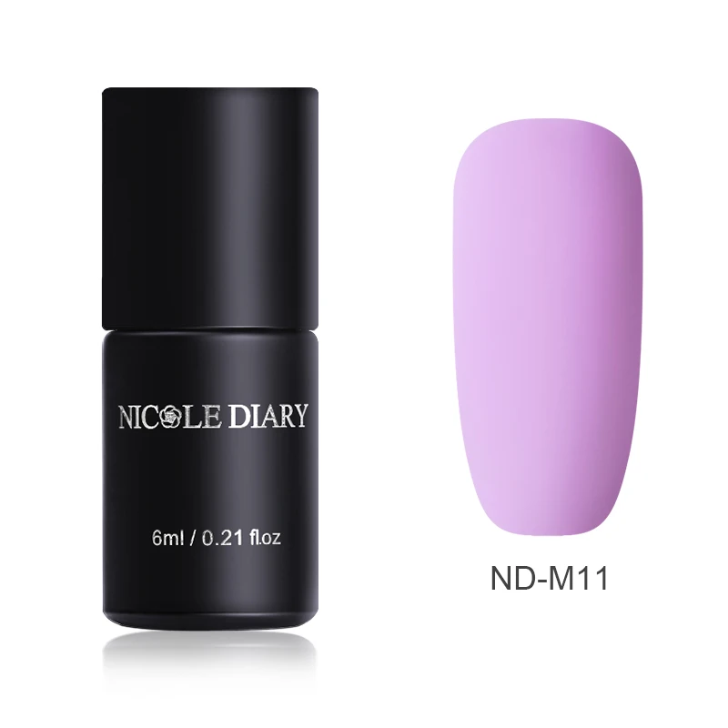 ND-M11 NICOLE DIARY 6 мл матовый одношаговый УФ-Гель-лак цветной розовый черный замачиваемый УФ-Гель-лак стойкий дизайн ногтей - Цвет: ND-M11