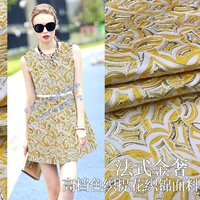 2018 new luxury gold wire yarn dyed jacquard fabric spring summer dress fashion fabrics upscale diy jacquard cloth