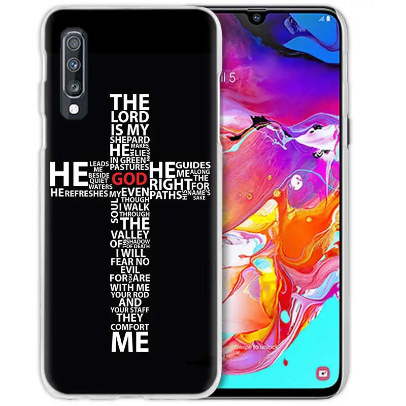 10 С христианскими текстами и кросс-чехол для samsung Galaxy M40 A50 A80 A70 A60 A40 A30 A20e A10 J4 J6 плюс J8 жесткий чехол из ПК для телефона - Цвет: 10