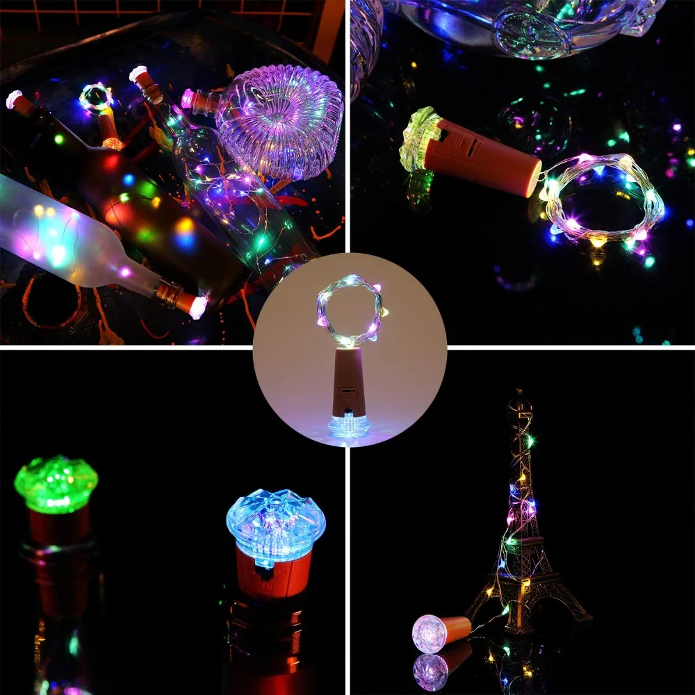 15LED 2019New светильники в форме винных бутылок пробковая гирлянда на батарейках DIY рождественские гирлянды для вечерние украшения на Хэллоуин свадьбу