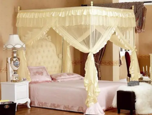 4 угловой Навес занавеска для кровати москитная сетка двойной XL полный размер Queen