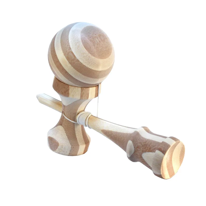 Bamboo Kendama 18 см полная трещина PU краска деревянный шар Kendama умелое жонглирование мяч игра игрушка Спорт на открытом воздухе - Цвет: Bamboo