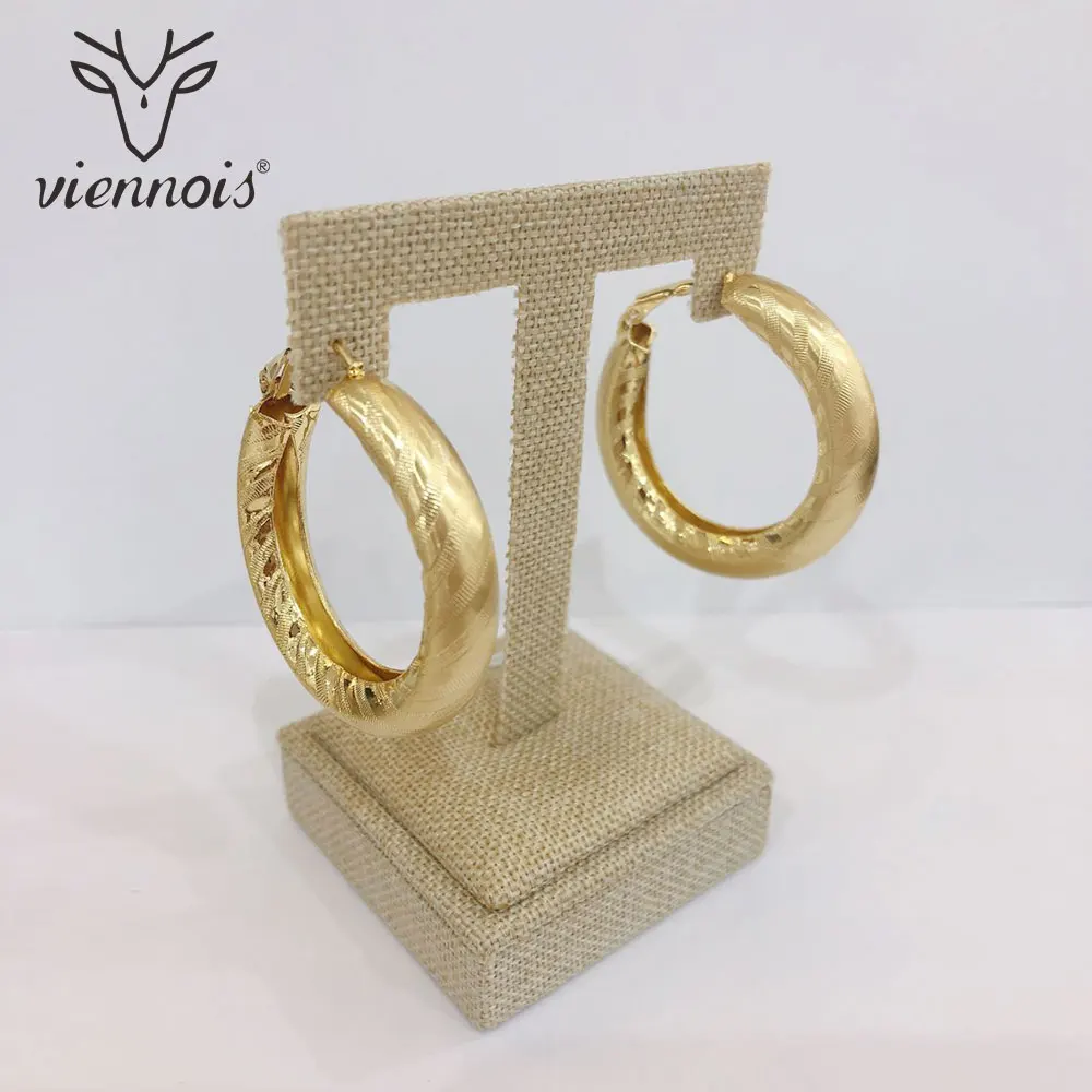 Viennois новые круглые большие серьги-кольца из розового золота/серебра для женщин