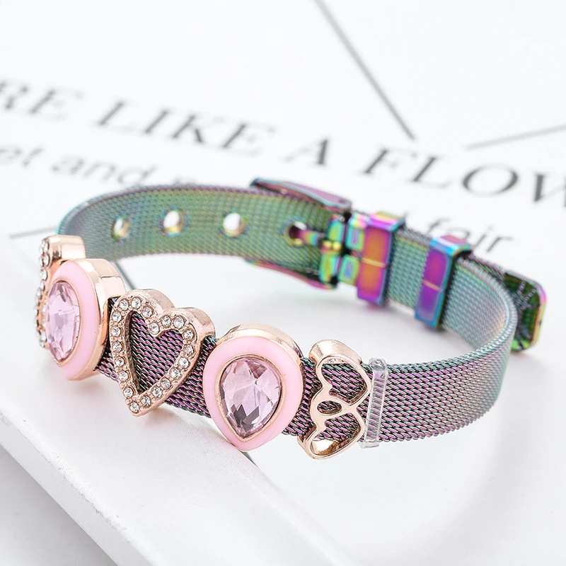 Нержавеющая сталь Хранитель сетки браслет набор с бесконечной любовь ключ и