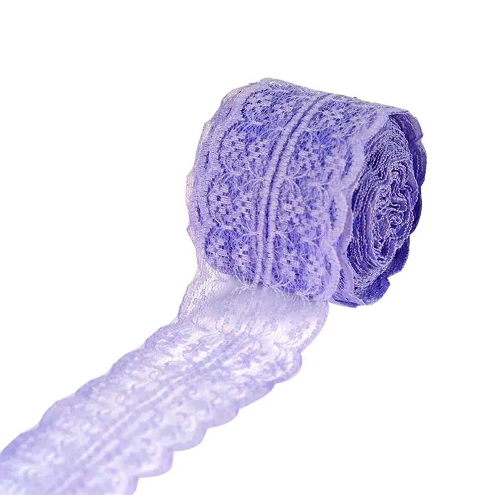 Кружевная лента 4 5 см * 10 м для рукоделия цвет: белый черный синий серый фиолетовый