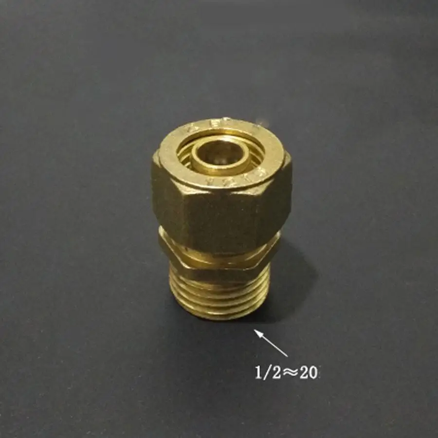 DN15 1/" BSP Fit 12/16 мм ID/OD PEX-AL-PEX Труба латунь фитинг для трубы, соединительная муфта разъем адаптера