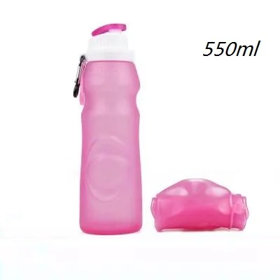 Pink(550ml) Модные силиконовые для путешествий складной с кнопкой пыле Открытый кофе Aviod осень Выдвижной Телескопический посуда для напитков - Цвет: Pink(550ml)