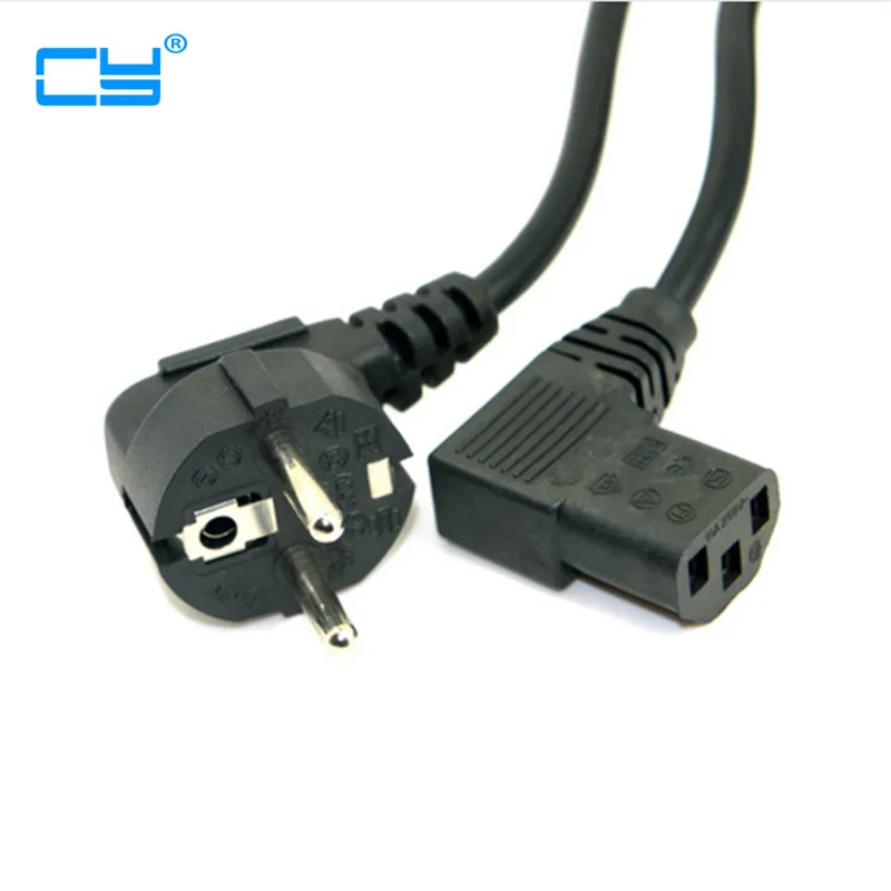 Европейская вилка ЕС плоский Nema 5 15P к IEC C13 левый Ang светодиодный шнур питания для