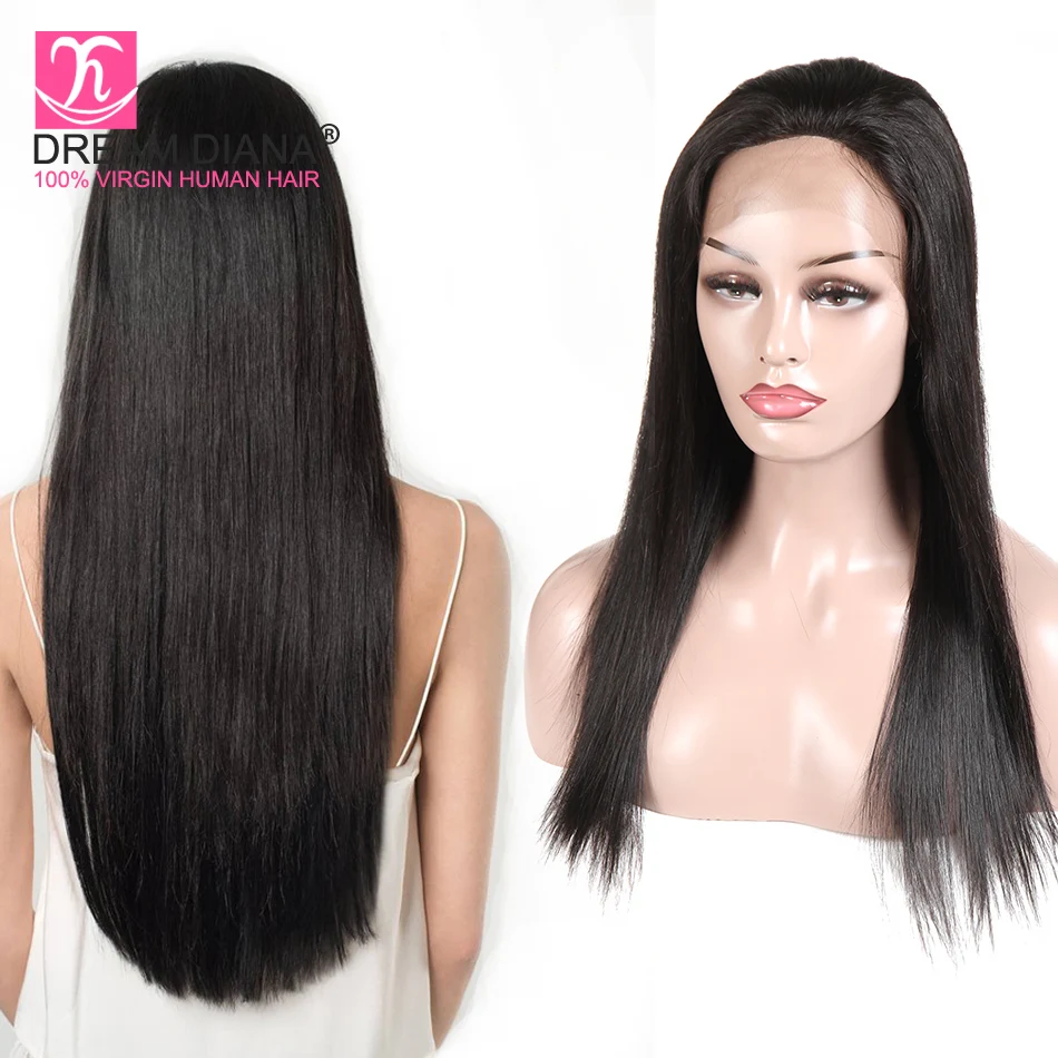 Мечта бразильский 360 синтетический парик Remy прямой шнурка предварительно сорвал