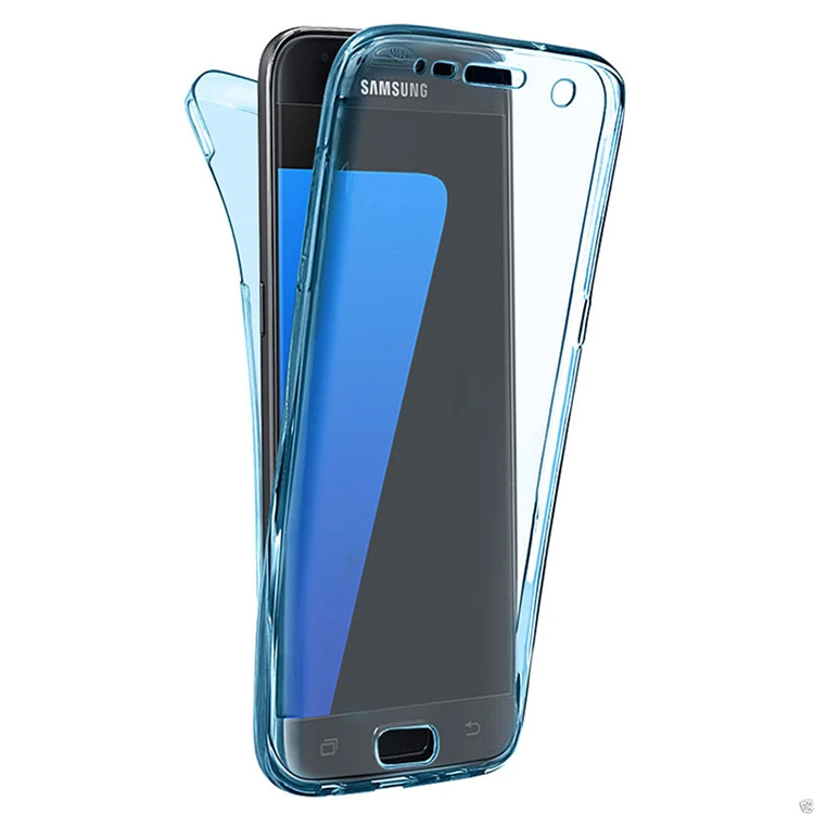 S8 S7edge Чехол передняя + задняя крышка полный корпус защитный мягкий TPU прозрачный