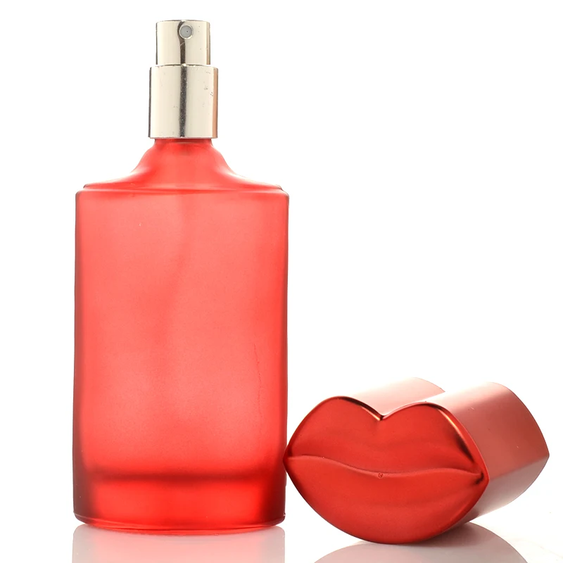 

40ml Colorful Lip Shaped Bottle Spray Refillable Bottle Toner Moisturizing Pot Glass Perfume Lotion Pump Bottle Cosmetic Vial